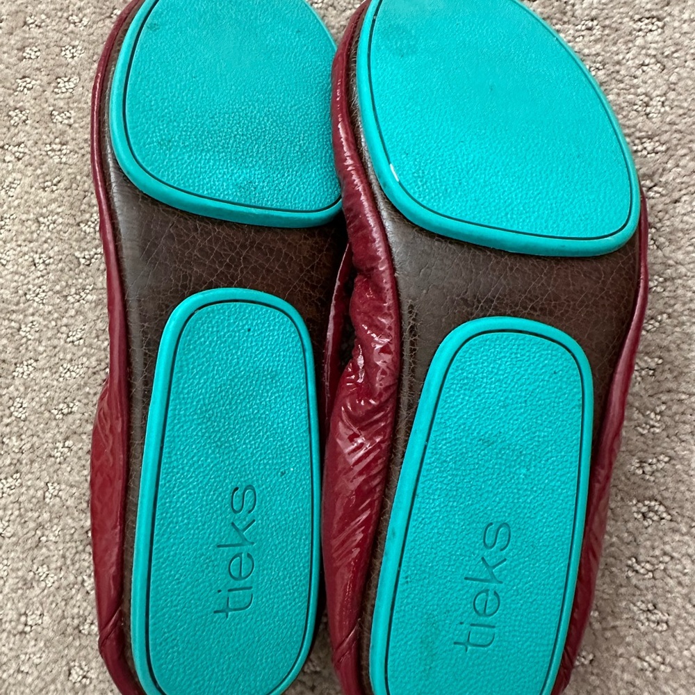 Tieks Ruby Red Patent Leather Ballet Flats - Picture 3 of 3
